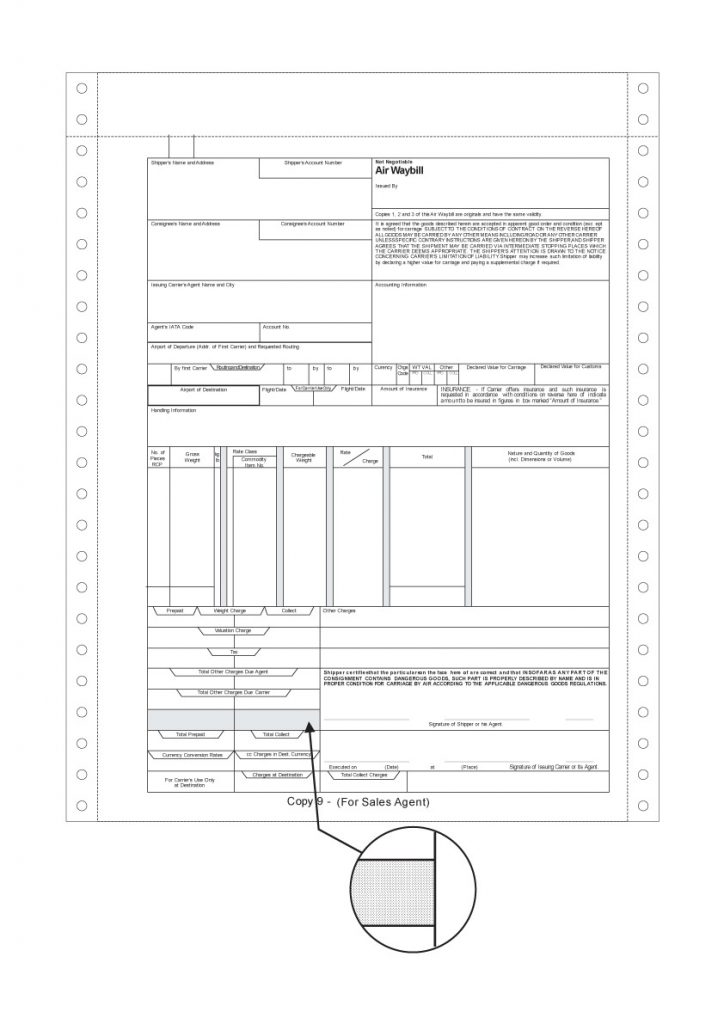 Continuous Form Air Waybill